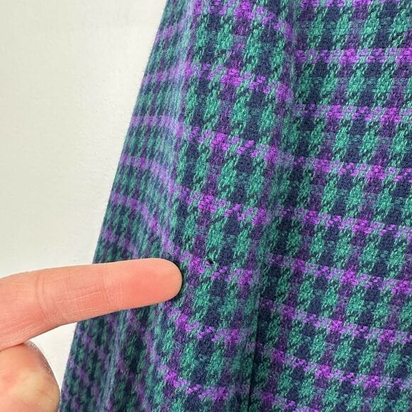 Pendleton Women’s Single Button Green Purple Houndstooth Navy Shell Blazer Jacke - Picture 6 of 11